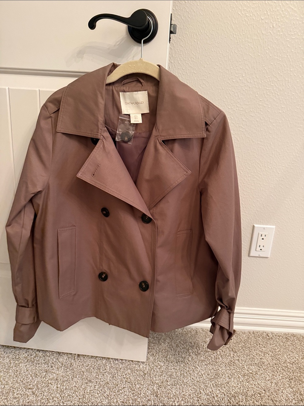 Cynthia Rowley Double-Breasted cropped Trench Coat